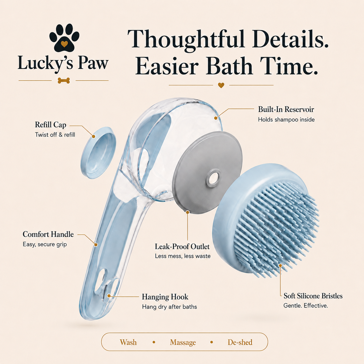 Lucky's Paw™ Bath Brush