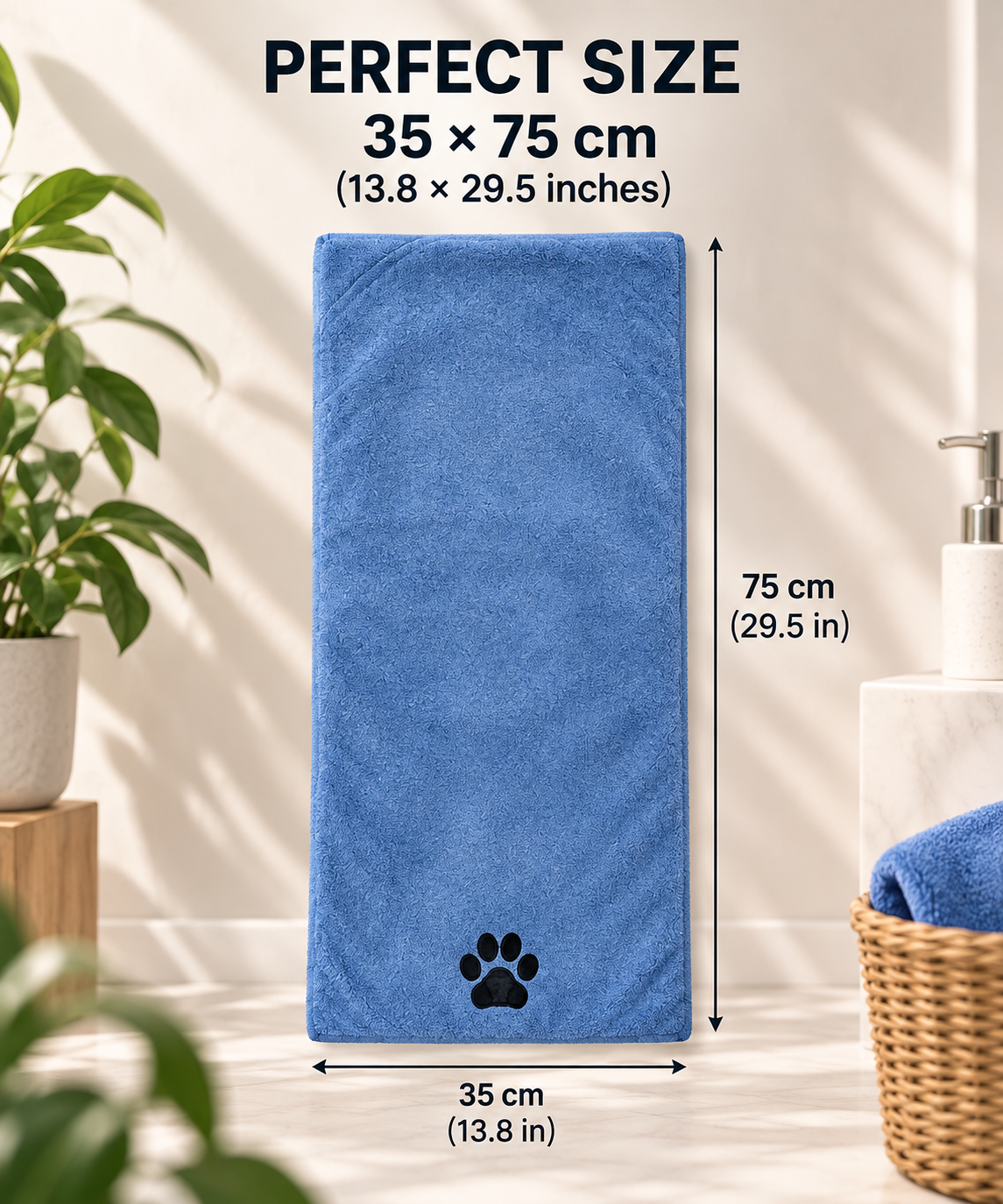 Coral Fleece Bathing Towel For Pet Cleaning