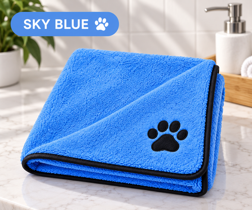 Coral Fleece Bathing Towel For Pet Cleaning